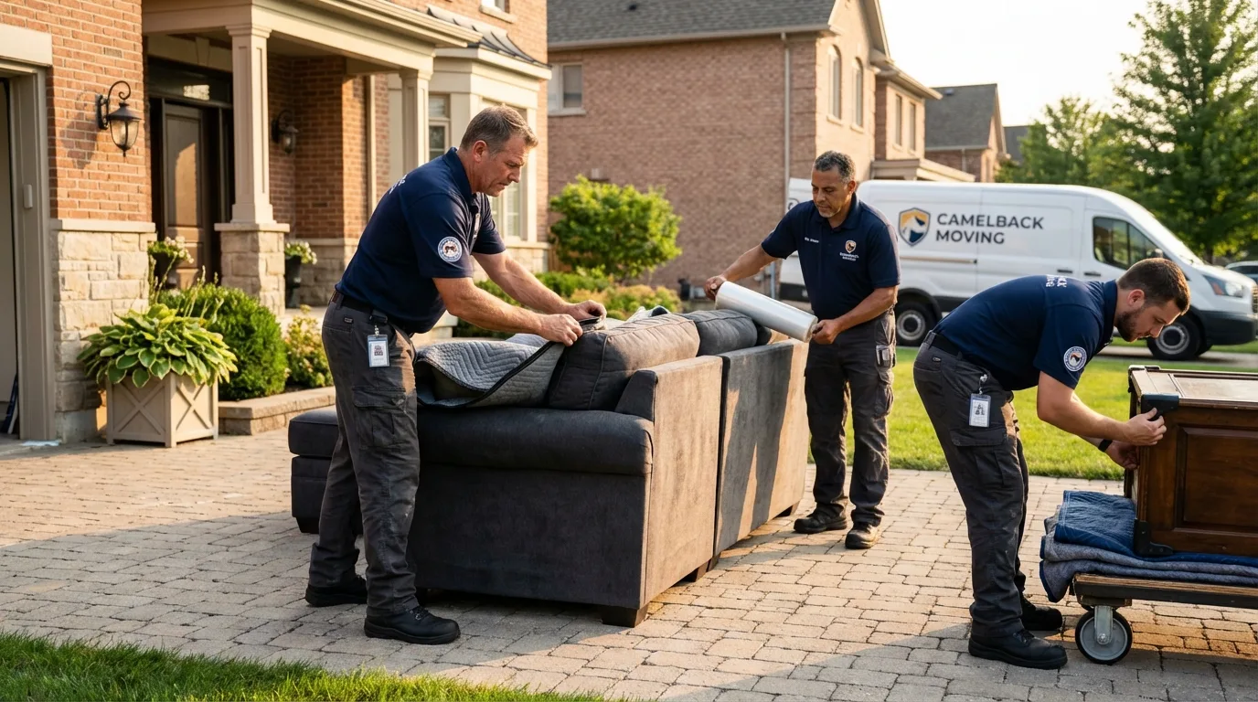 Large estate moving crew wrapping furniture in Wallkill, NY